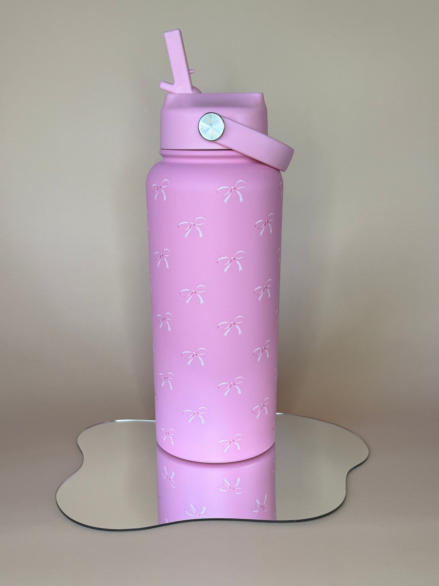 Pink Bow 32oz Water Bottle