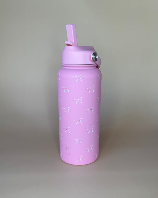 Pink Bow 32oz Water Bottle