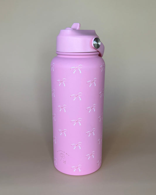Pink Bow 32oz Water Bottle